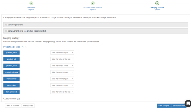 mesclar-variantes-texto-anúncios-campos-mapeamento
