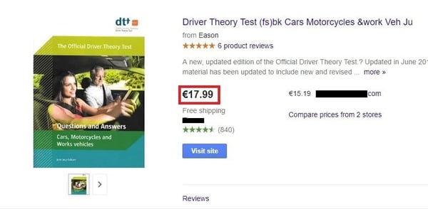 preço-de-teoria-de-teste-de-motorista-compras-do-google-Comparação